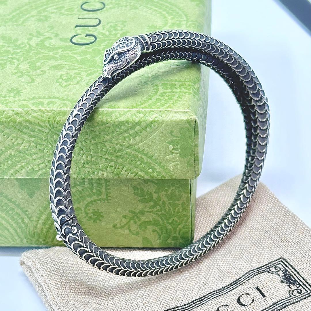 GUCCI ガーデンスネーク　シルバーバングル　Ag925 18