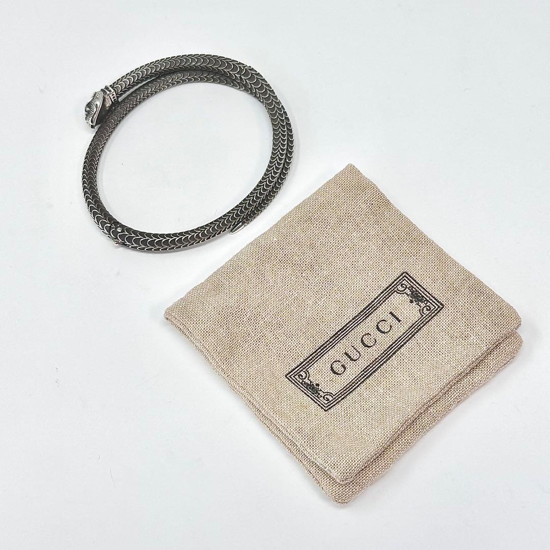 GUCCI ガーデンスネーク　シルバーバングル　Ag925 18