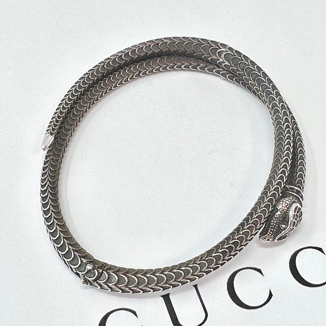 GUCCI ガーデンスネーク　シルバーバングル　Ag925 18