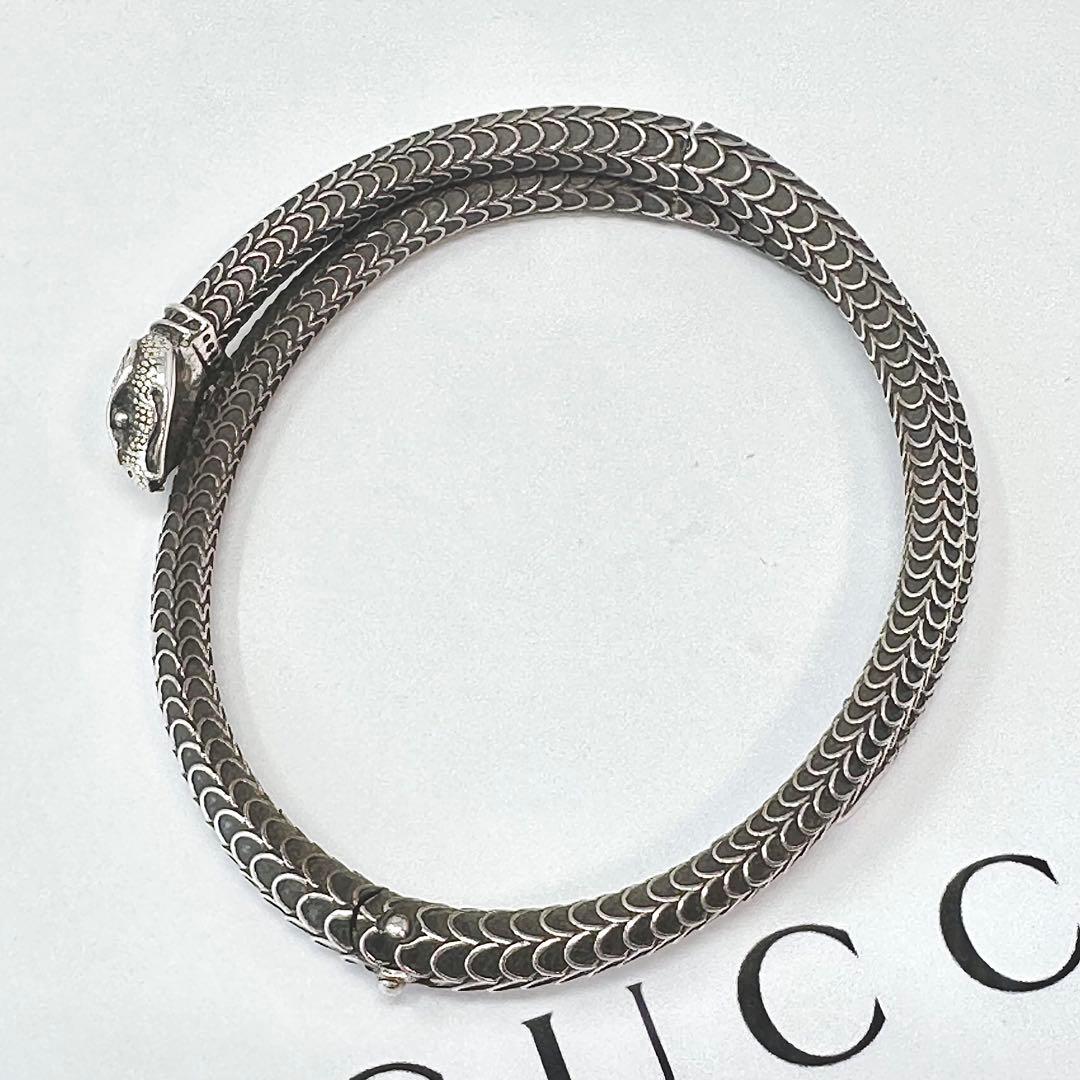 GUCCI ガーデンスネーク　シルバーバングル　Ag925 18