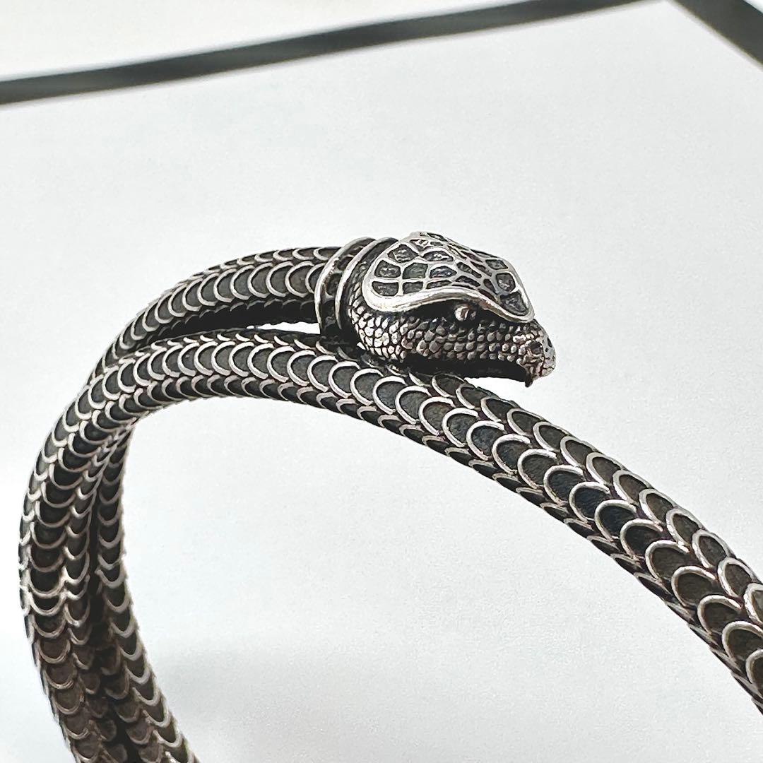 GUCCI ガーデンスネーク　シルバーバングル　Ag925 18