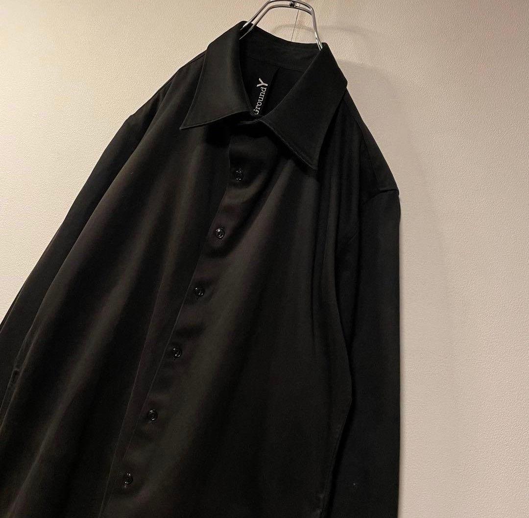 Ground Y ブラック ステンカラーコート メンズ Yohji