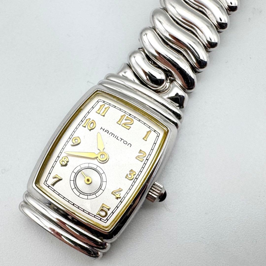 希少 極美品 電池交換済 ハミルトン ベントン 6247 蛇腹ブレス シルバー
