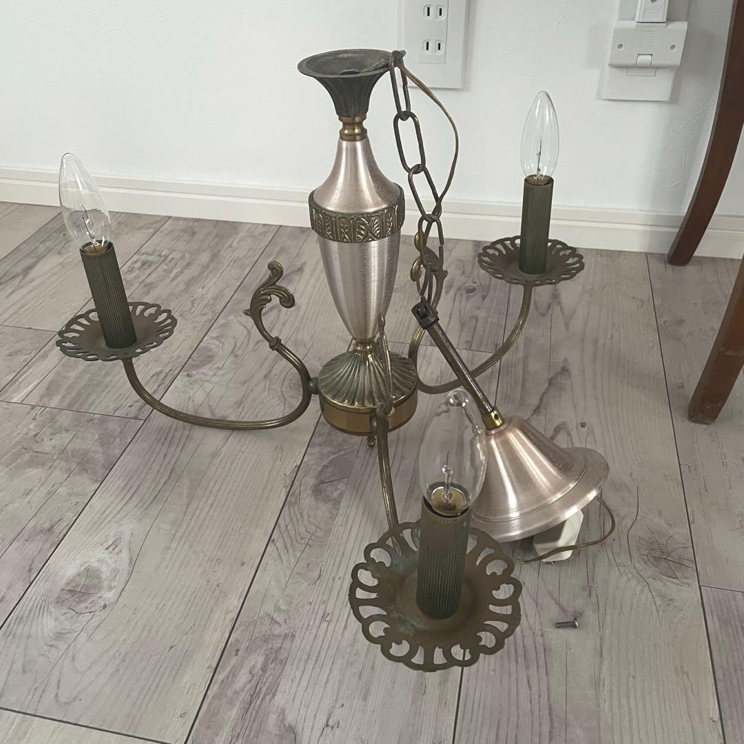 フランスアンティーク　3灯　シャンデリア