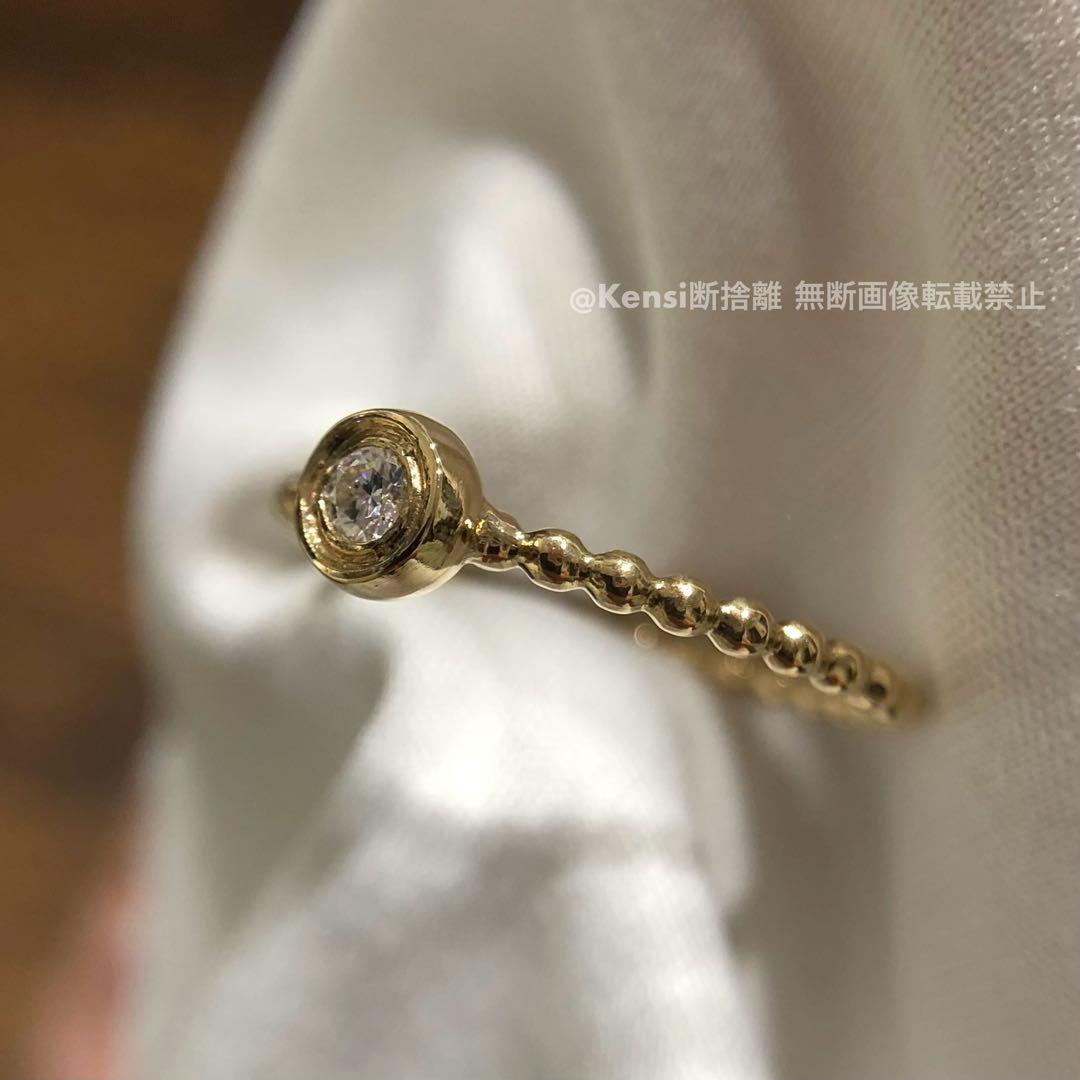 【最終価格】himie ヒーミー K18 一粒ダイヤモンド リング 9号
