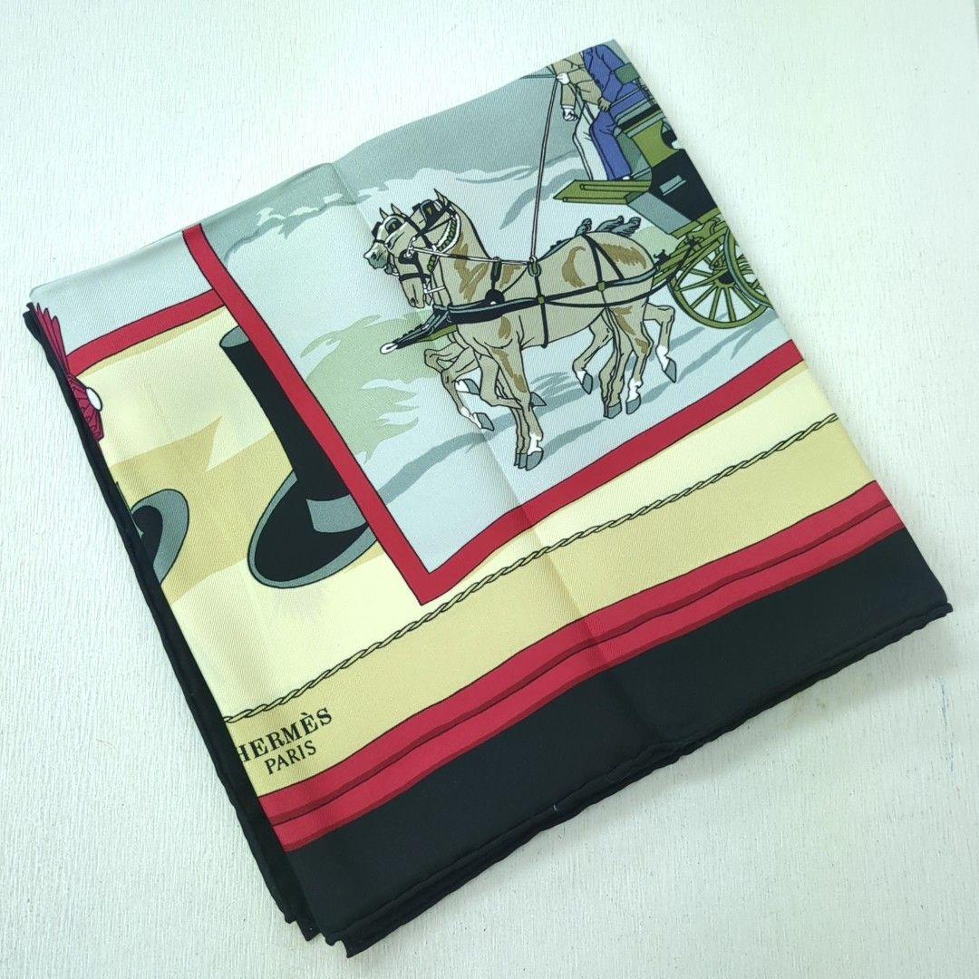 HERMES エルメス 100% シルク スカーフ フランス製【未使用に近い】