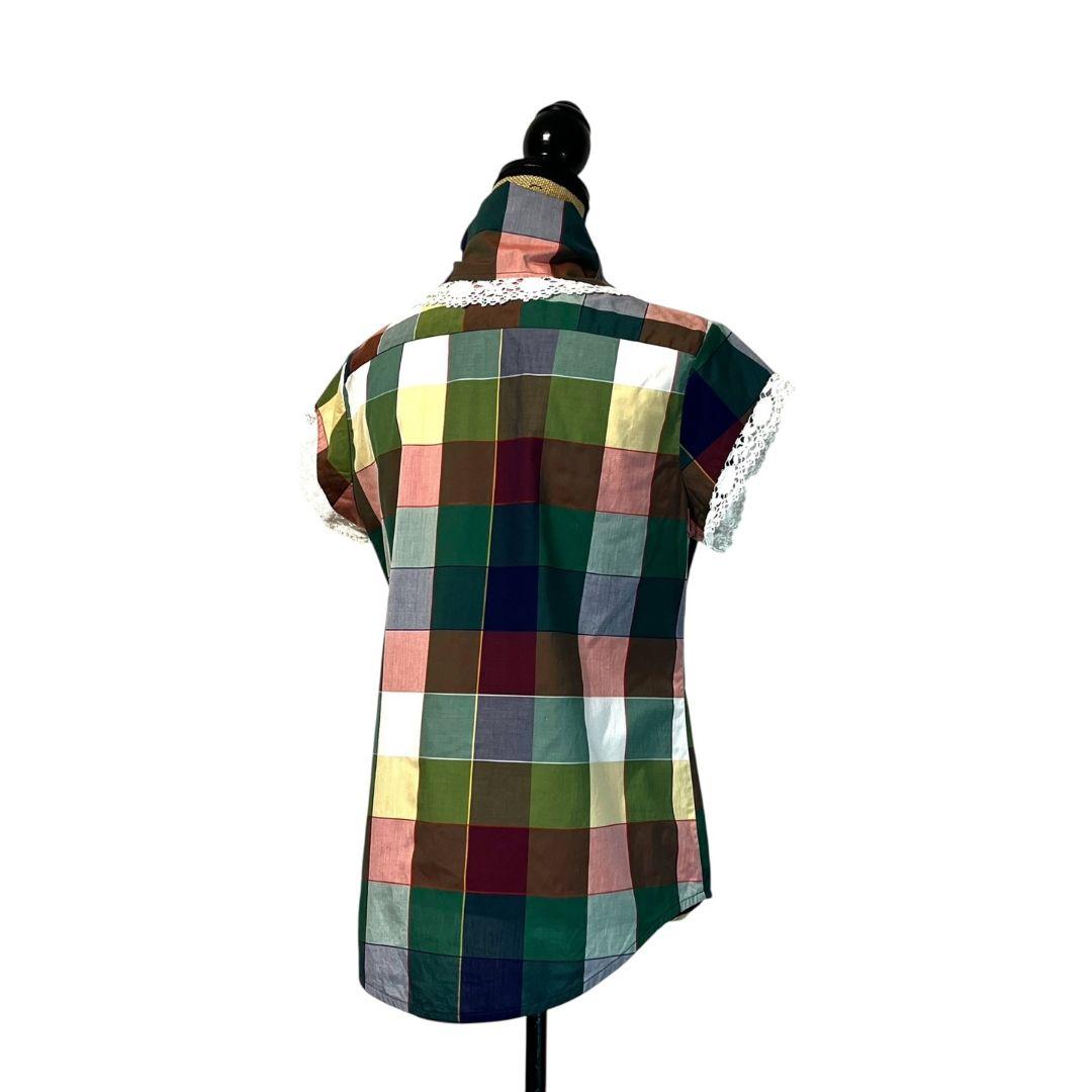 【イタリア製】【40】Vivienne Westwood レース チェックシャツ