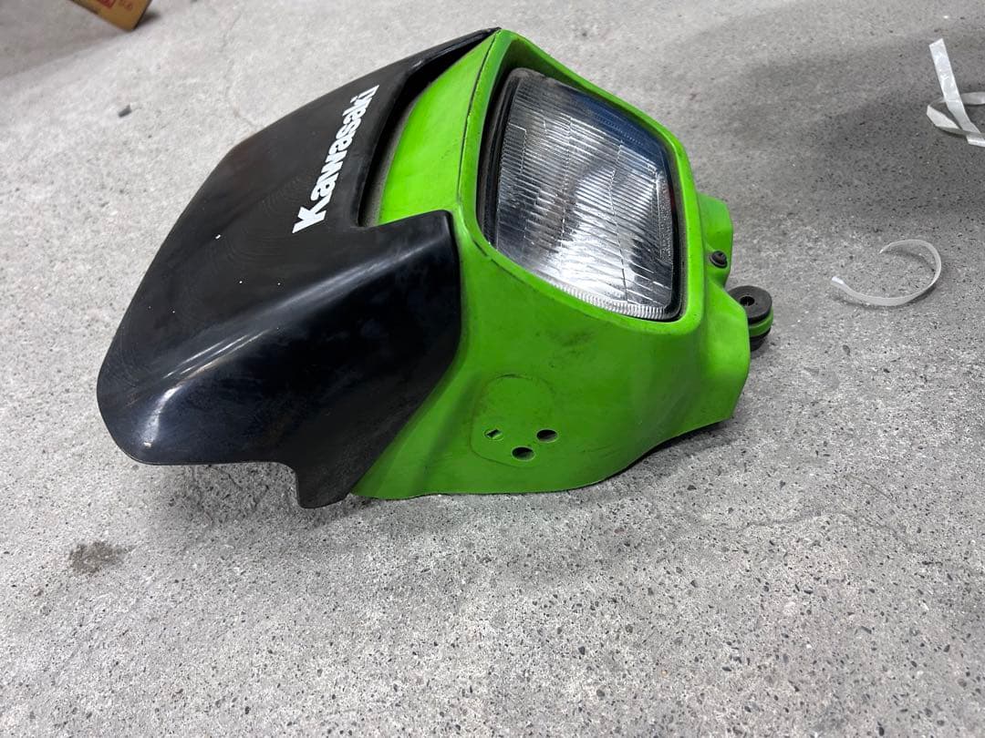 Kawasaki klx250 ヘッドライト 黒緑 良品 純正品 割れ欠けなし