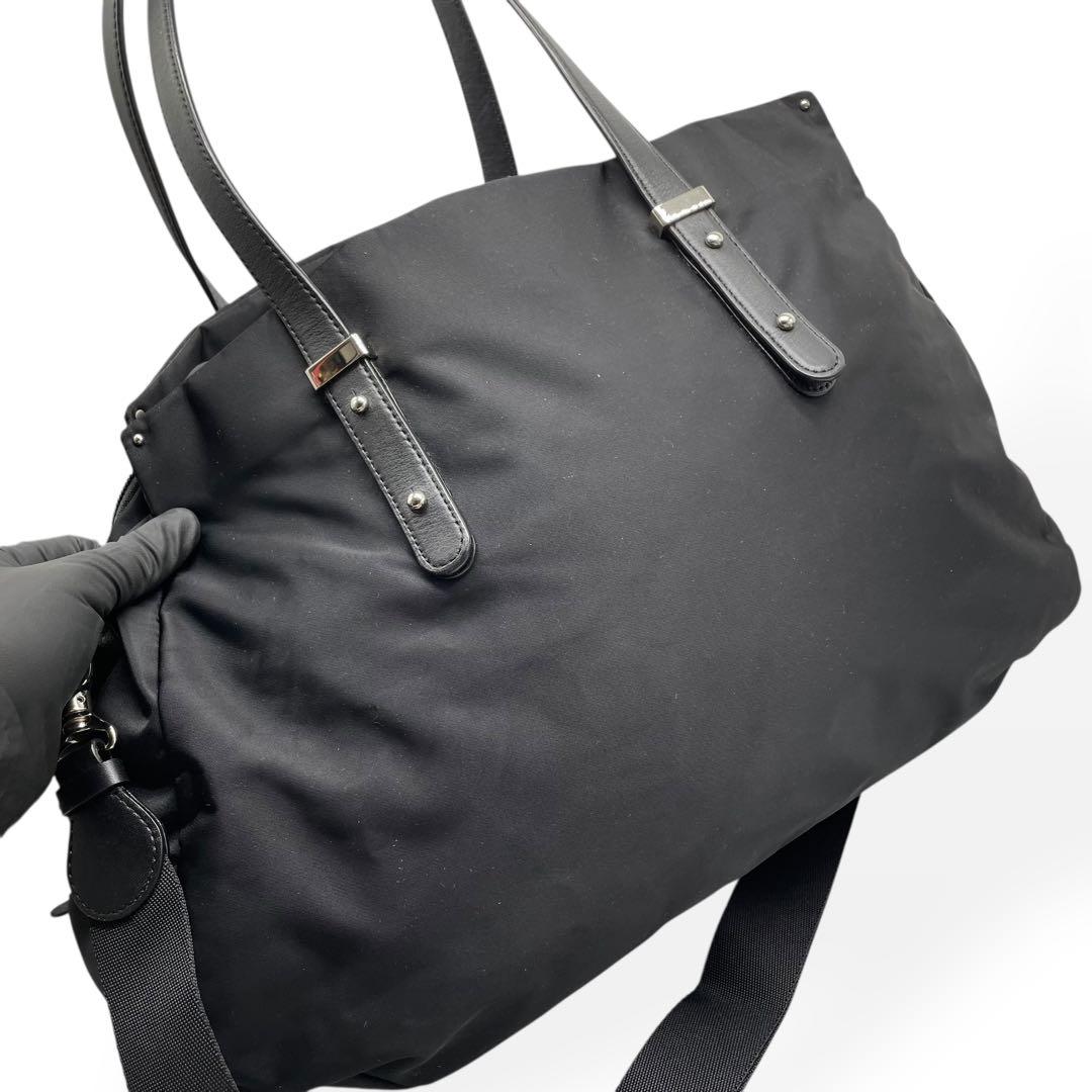 極美品　agnes b. VOYAGE　2way ボストンバッグ　ショルダー　黒