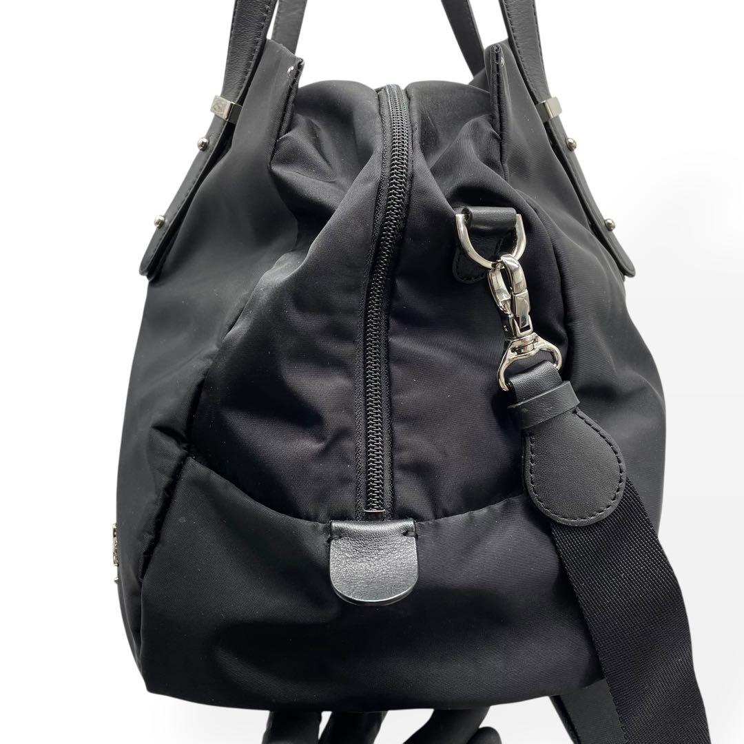 極美品　agnes b. VOYAGE　2way ボストンバッグ　ショルダー　黒