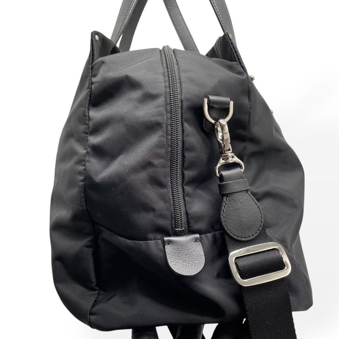 極美品　agnes b. VOYAGE　2way ボストンバッグ　ショルダー　黒