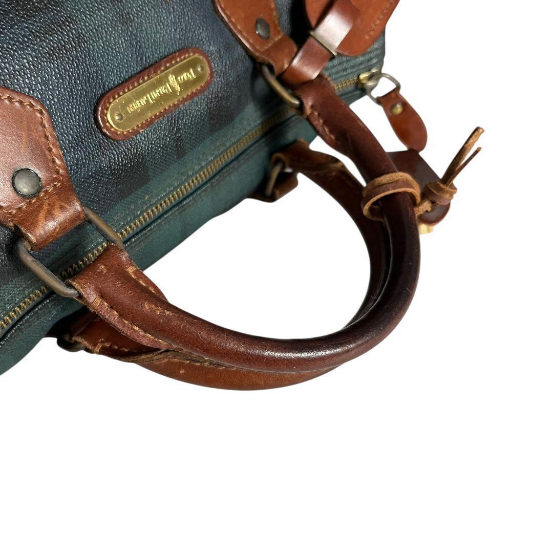 美品　POLO　ポロラルフローレン　ボストンバッグ　チェック レザー 7