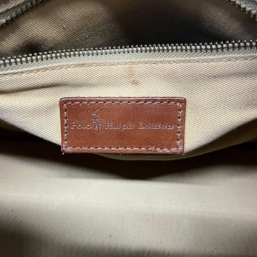 美品　POLO　ポロラルフローレン　ボストンバッグ　チェック レザー 7
