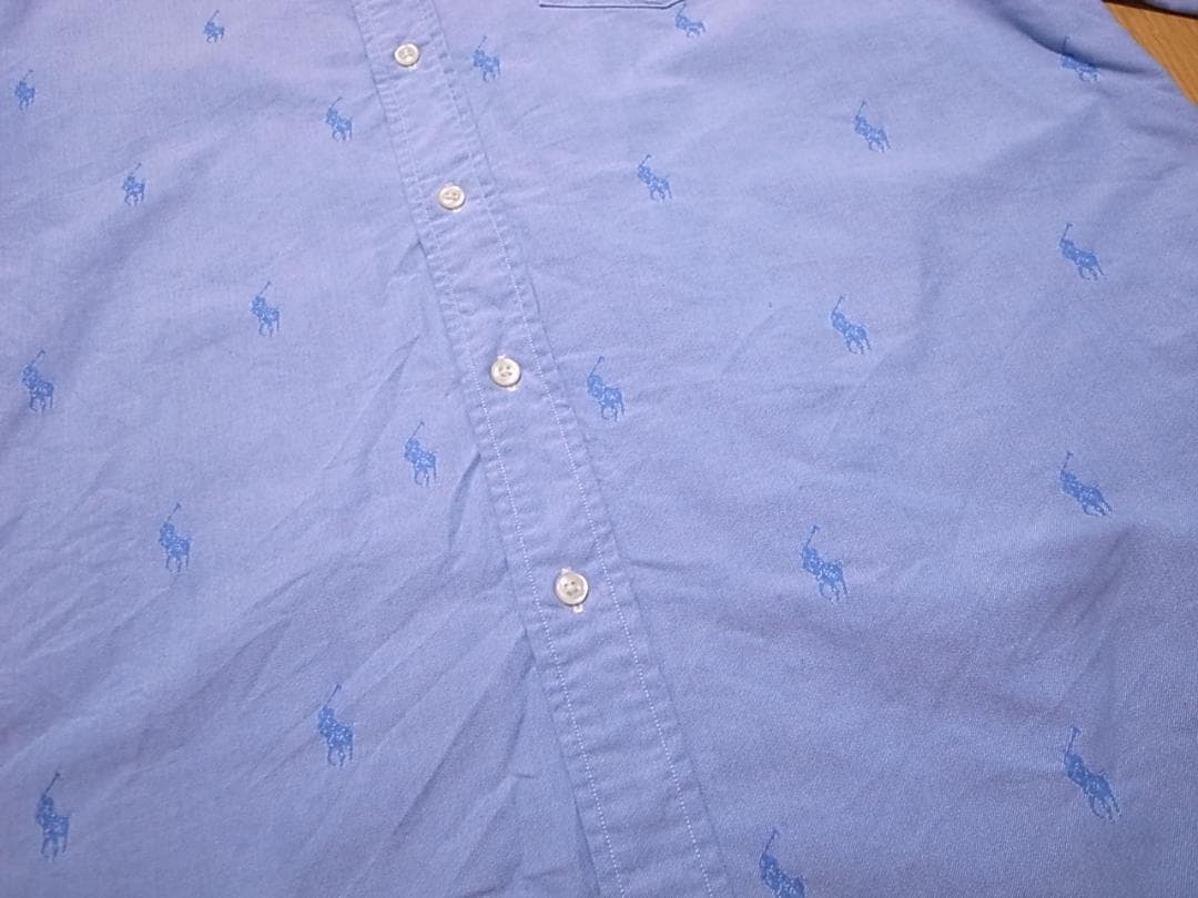 POLOポロラルフローレン総柄マルチポニーPONY 刺繍ボタンダウンシャツ XL