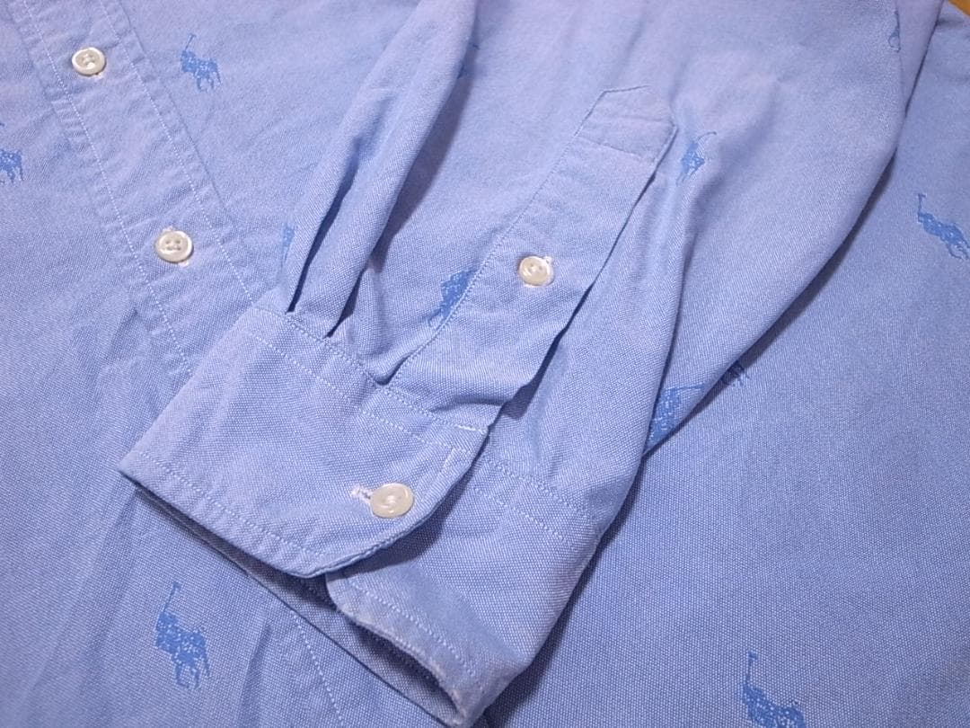 POLOポロラルフローレン総柄マルチポニーPONY 刺繍ボタンダウンシャツ XL
