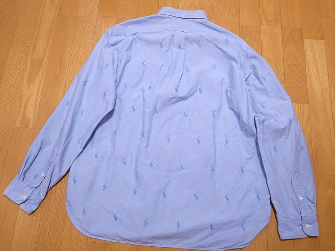 POLOポロラルフローレン総柄マルチポニーPONY 刺繍ボタンダウンシャツ XL