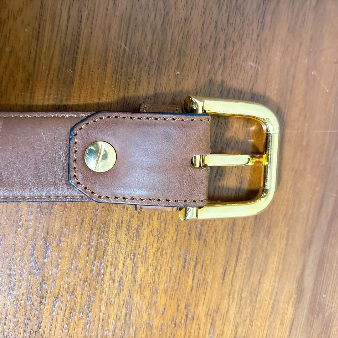 CELINE セリーヌ レザーベルト ブラウン ゴールドバックル ビジネス