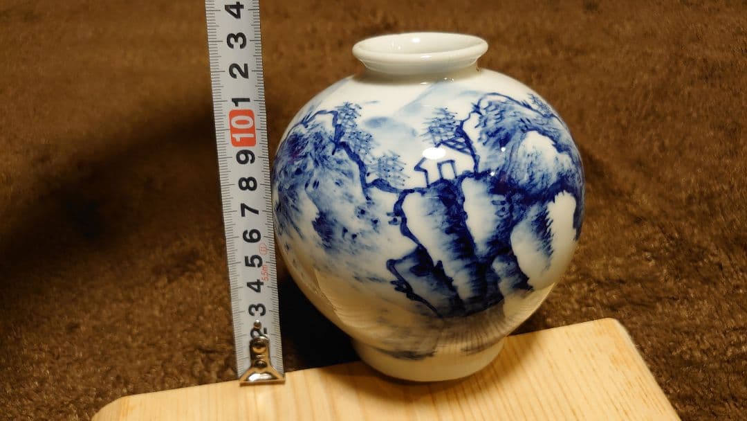 李朝　古染付　染付　古伊万里　伊万里　小壺　山水　１客
