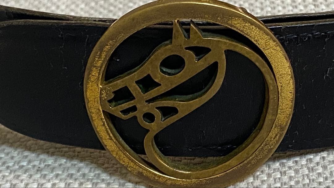 HERMES ブラック レザーベルト