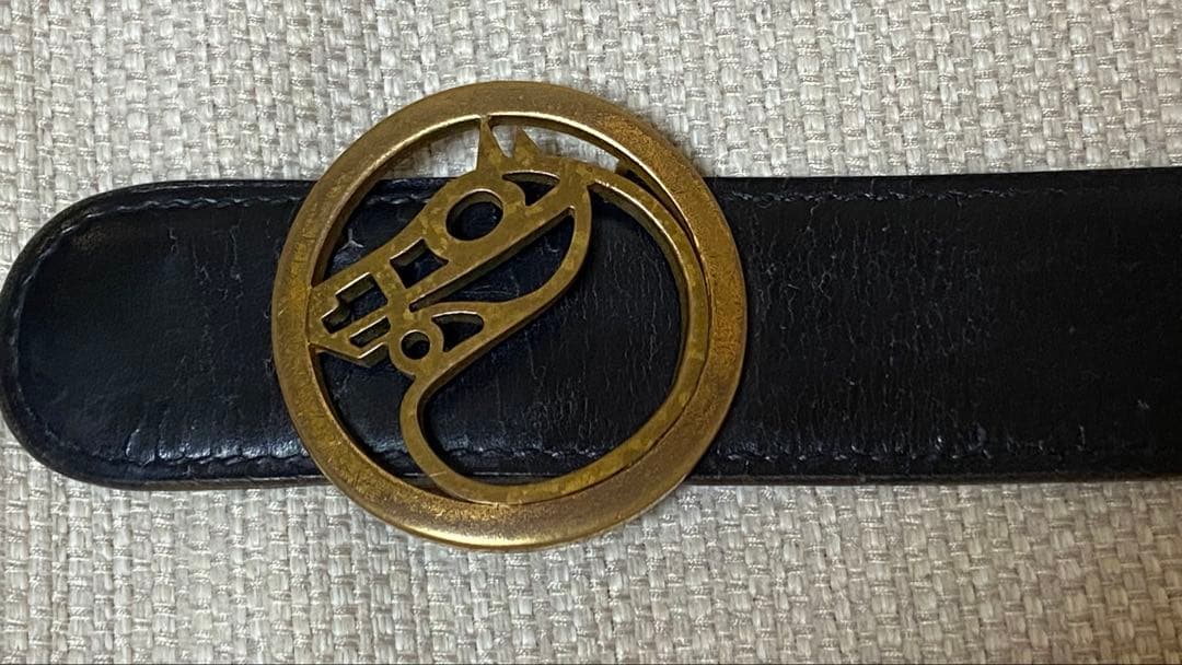 HERMES ブラック レザーベルト