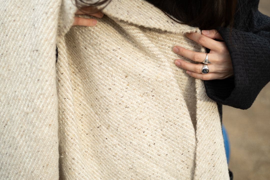ハンドメイド　手織り　ブランケット
