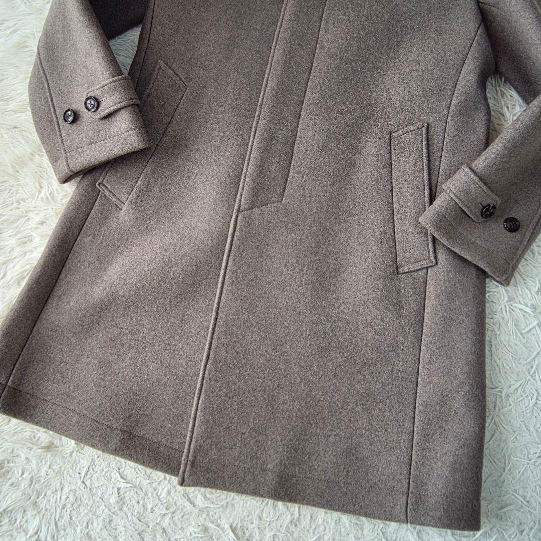 【定価11万/未使用】ジュンハシモト カシミヤ混 スタンドカラーコート グレー系