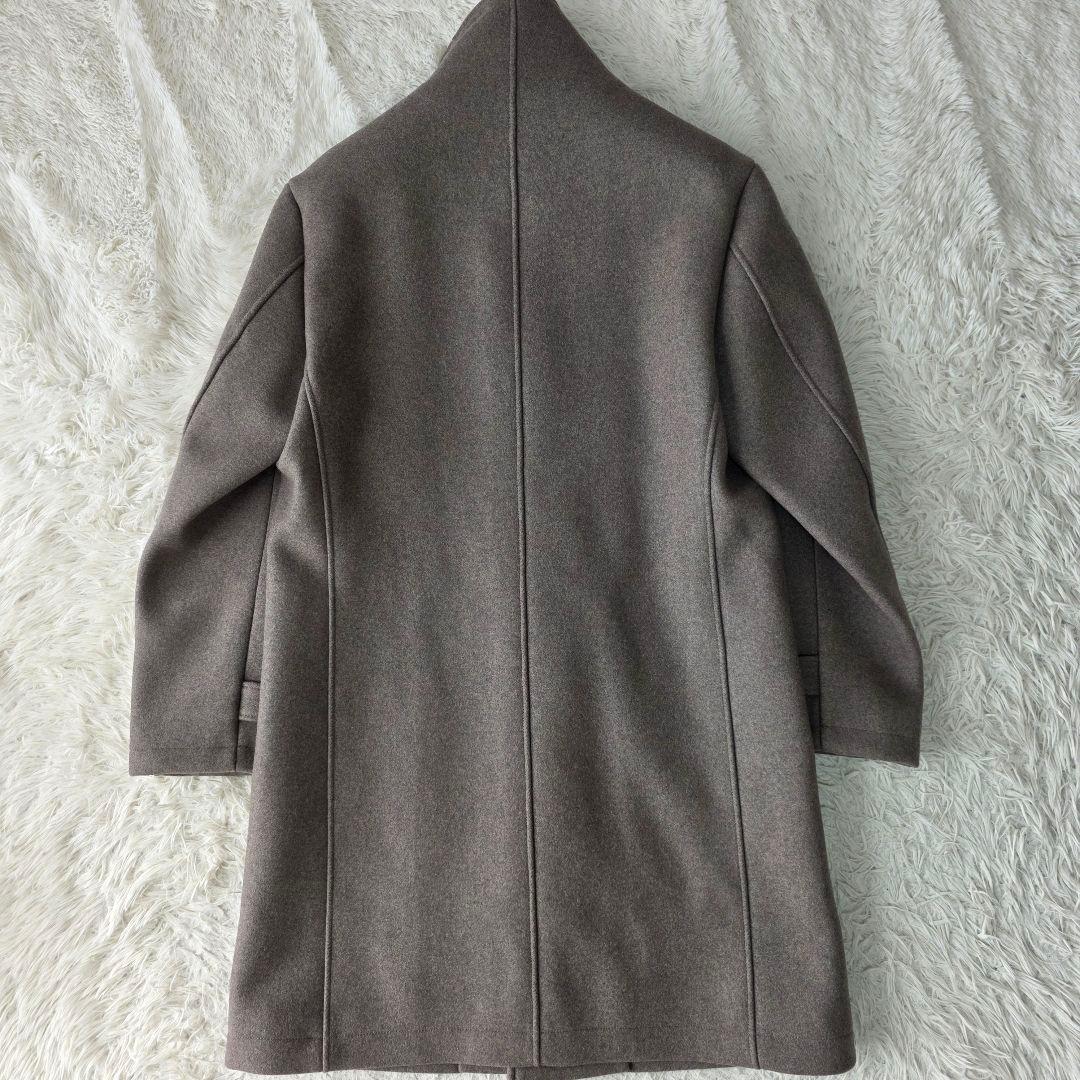 【定価11万/未使用】ジュンハシモト カシミヤ混 スタンドカラーコート グレー系