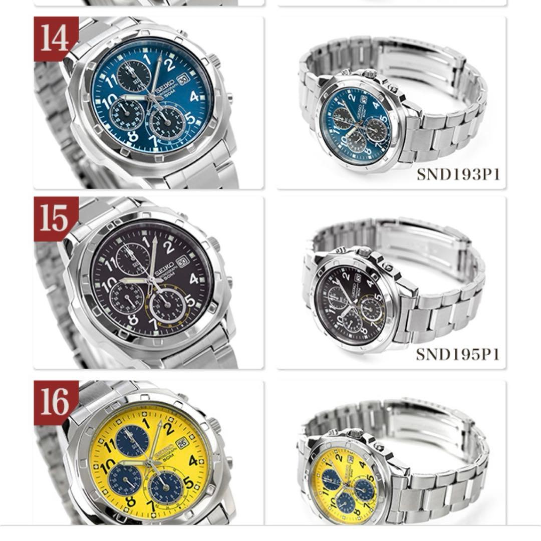 SEIKO SND193P1 クロノグラフ ブルー　青　逆輸入品