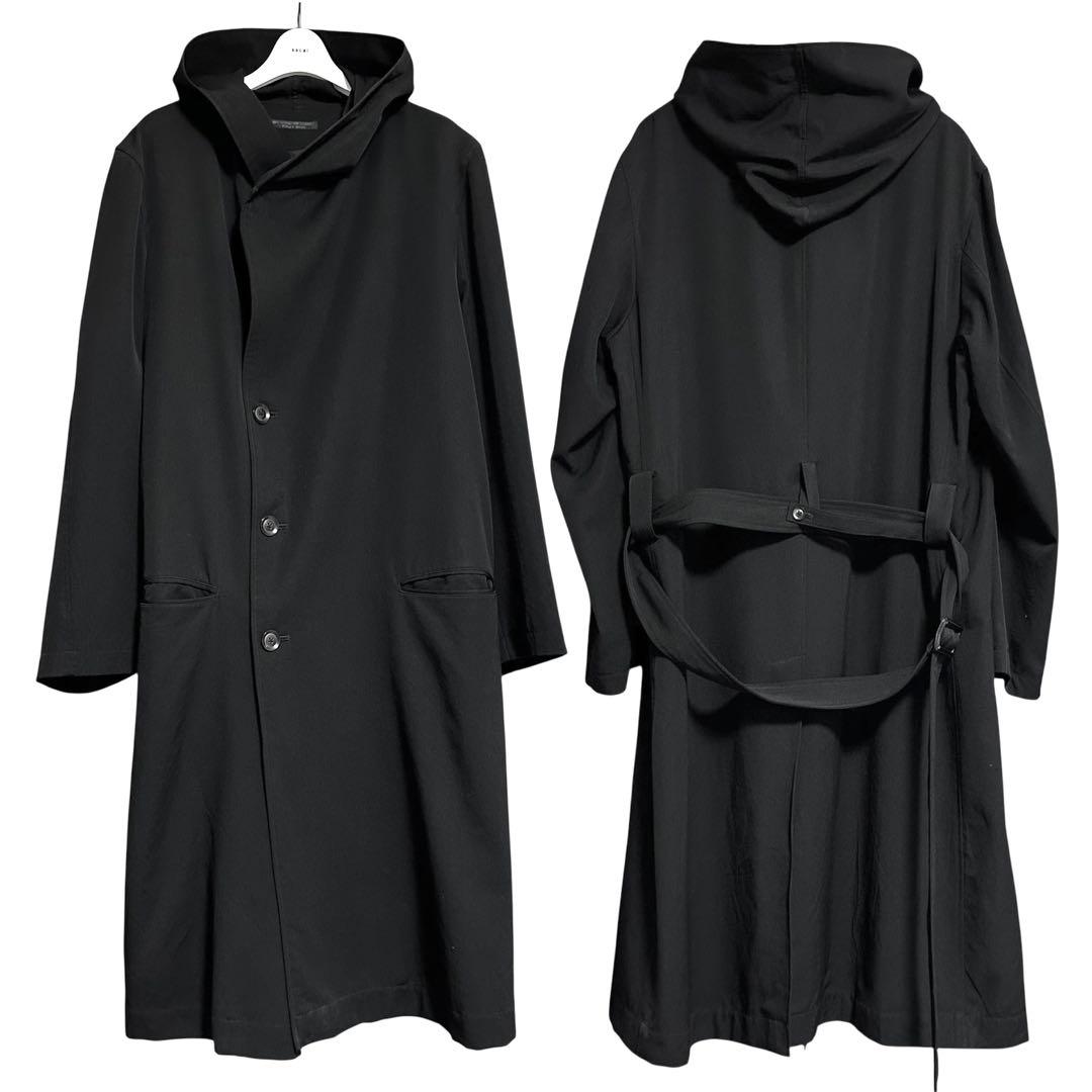 レギュレーション ヨウジヤマモト メン 19AW フーデッド ベルト付き コート