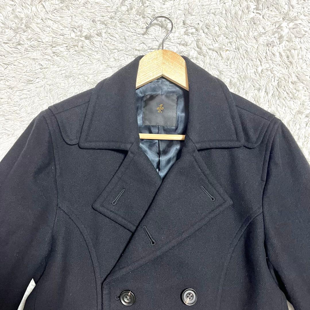 ✨希少✨ato アトウ チェスターコート ダブルボタン カシミヤ 46 M 黒