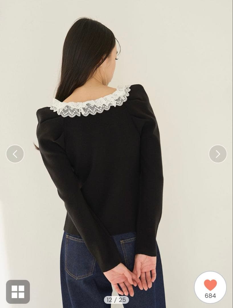 【新品未使用】SNIDEL フリルネックニットプルオーバー