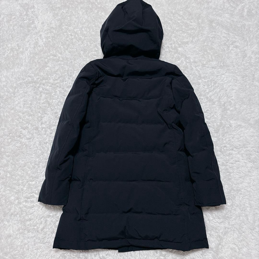 DANTON ダントン ロングダウンコート フーデッドコート ネイビー 34