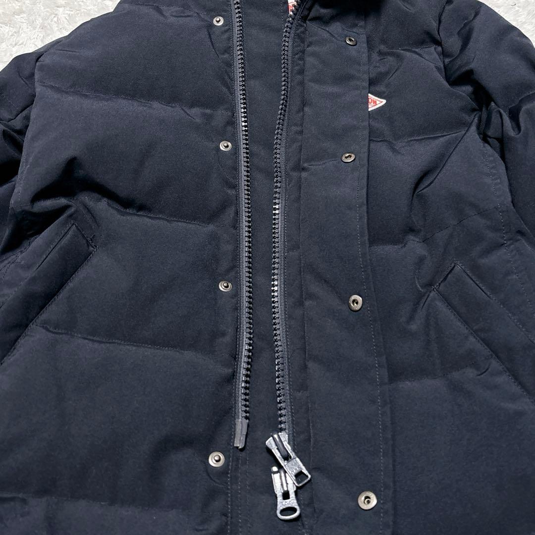 DANTON ダントン ロングダウンコート フーデッドコート ネイビー 34