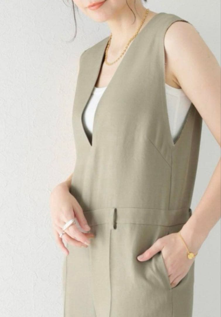 美品 plage プラージュ Deep V/N オールインワン サロペット 36