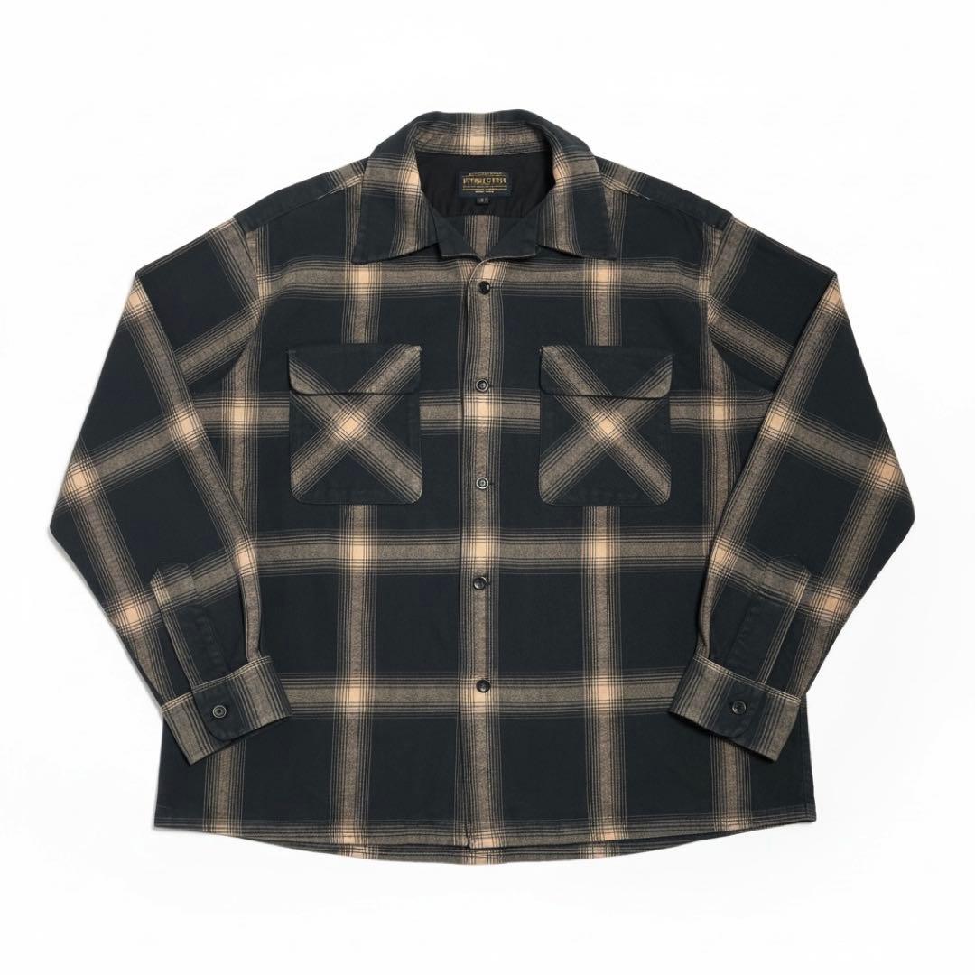 Pendleton ブラック オンブレ ボードシャツ L