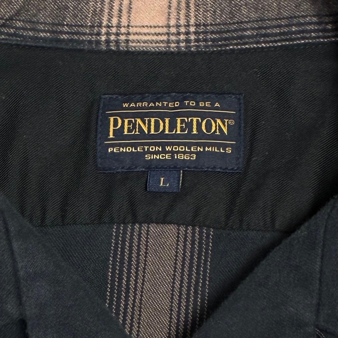 Pendleton ブラック オンブレ ボードシャツ L