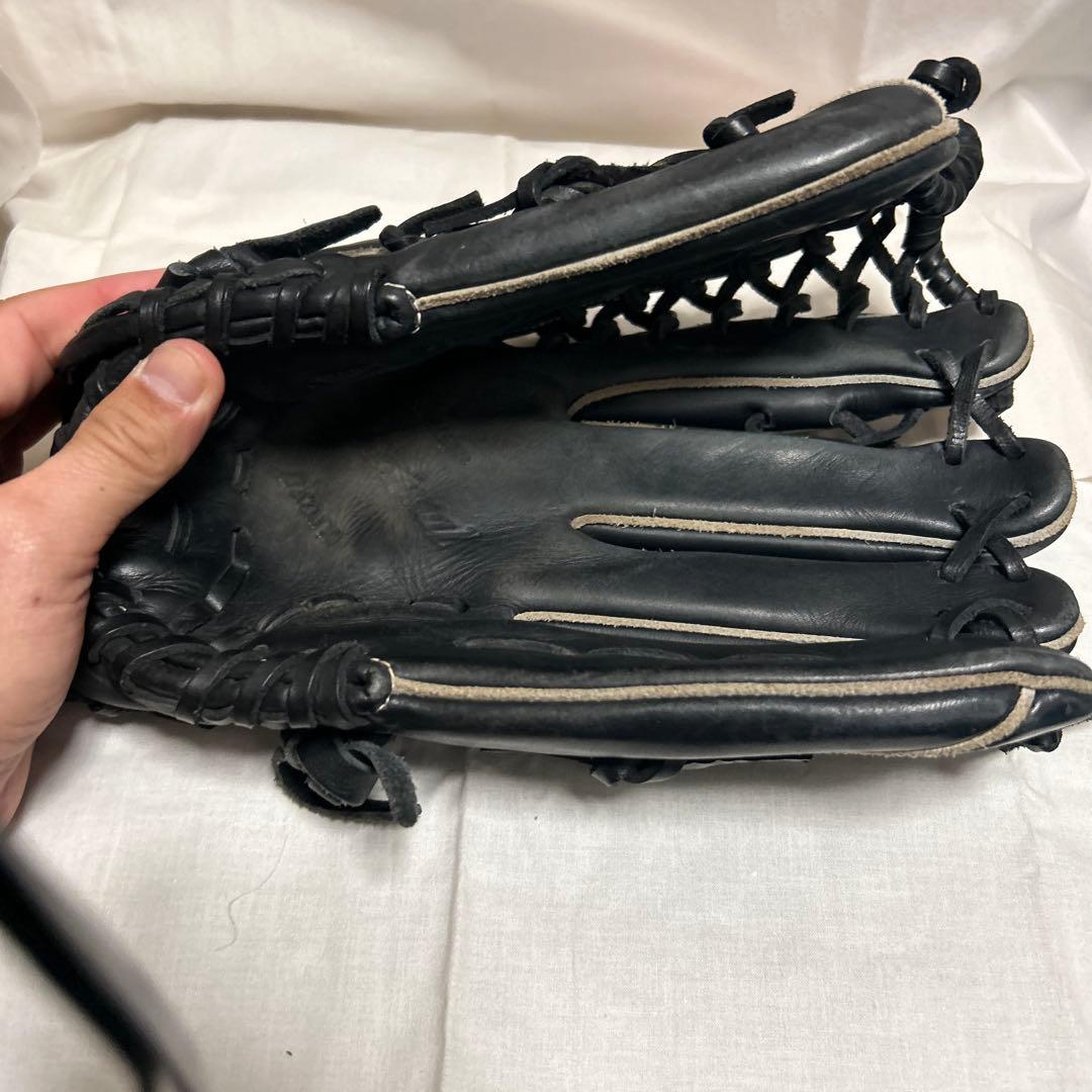 も*ー様 Mizuno 黒 レザーグローブ　イチローモデル