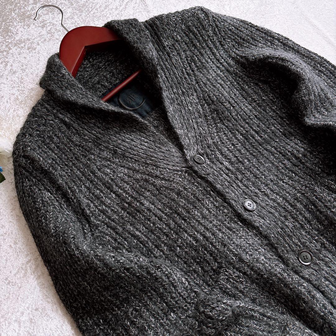 セルッティ1881　ウールカーディガン　カシミヤ混　メンズ　ゆったりサイズ　48