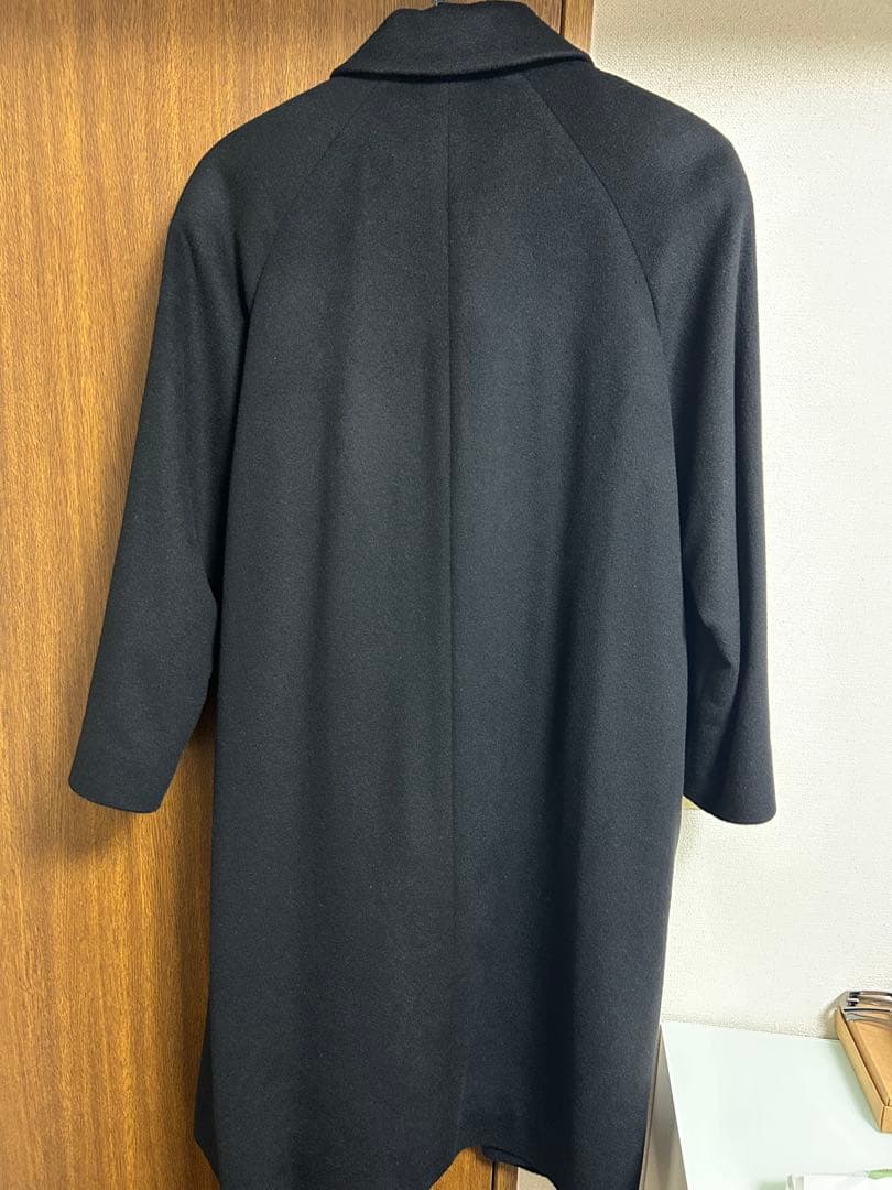 高級 カシミヤ100% ロングコート ブラック CASHMERE