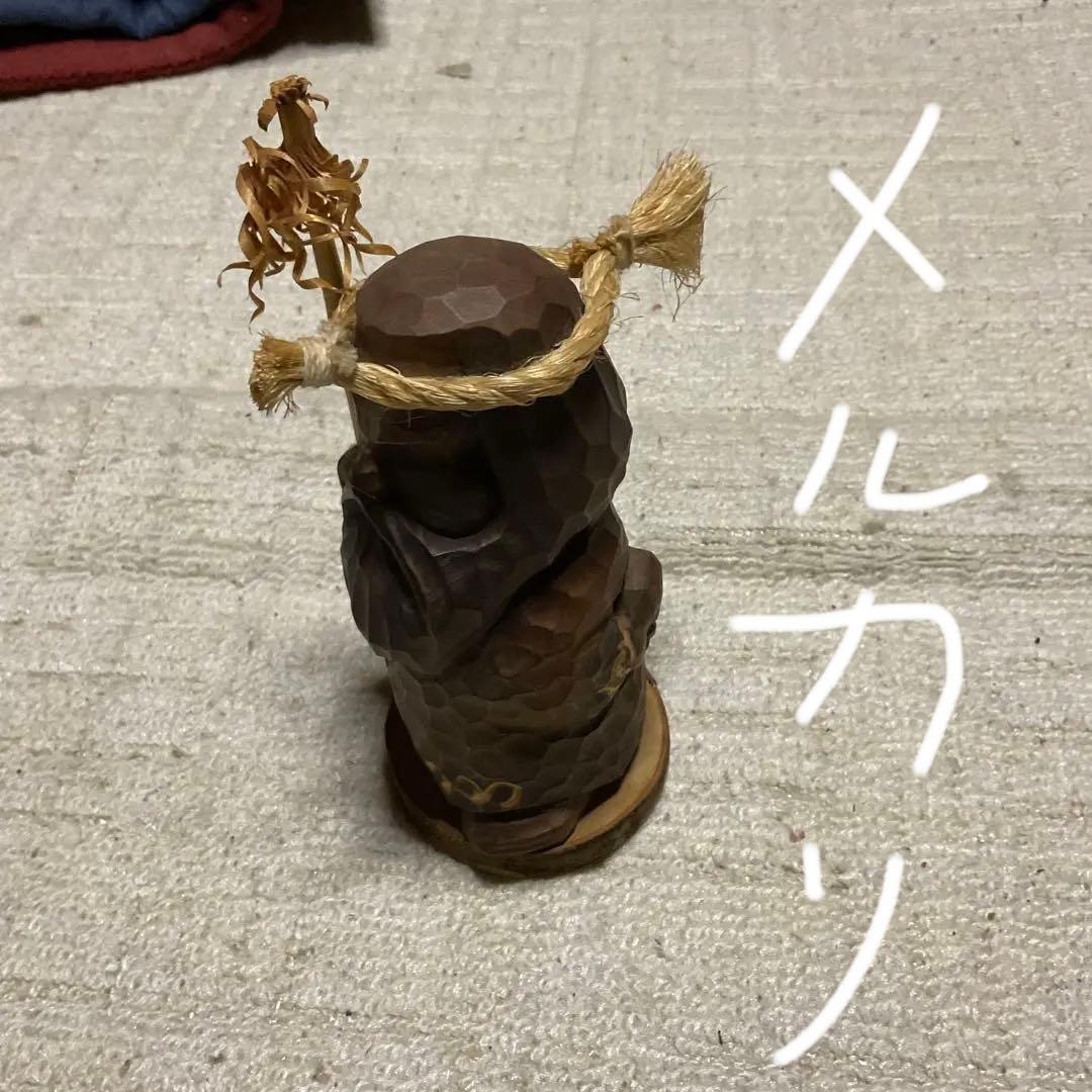 砂澤一雄作品　アイヌエカシ像　木彫り　【砂澤ビッキ氏の実弟】。2000年作品。