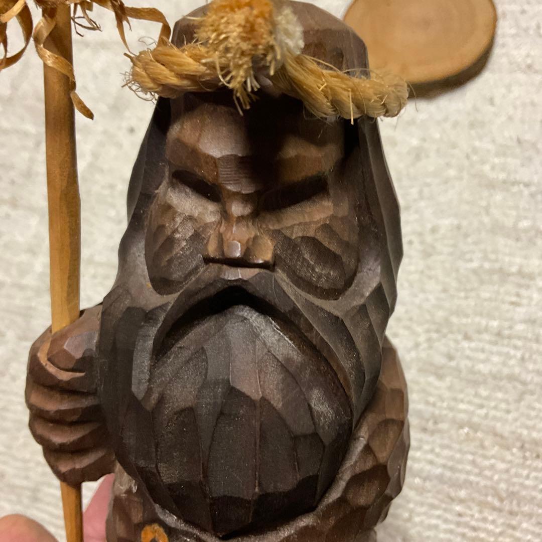 砂澤一雄作品　アイヌエカシ像　木彫り　【砂澤ビッキ氏の実弟】。2000年作品。