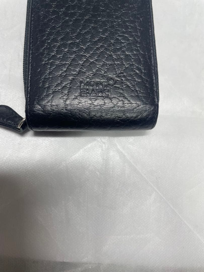 モンブラン　MONTBLANC ペンケース ラウンドジップ　レザー　黒　3本差し