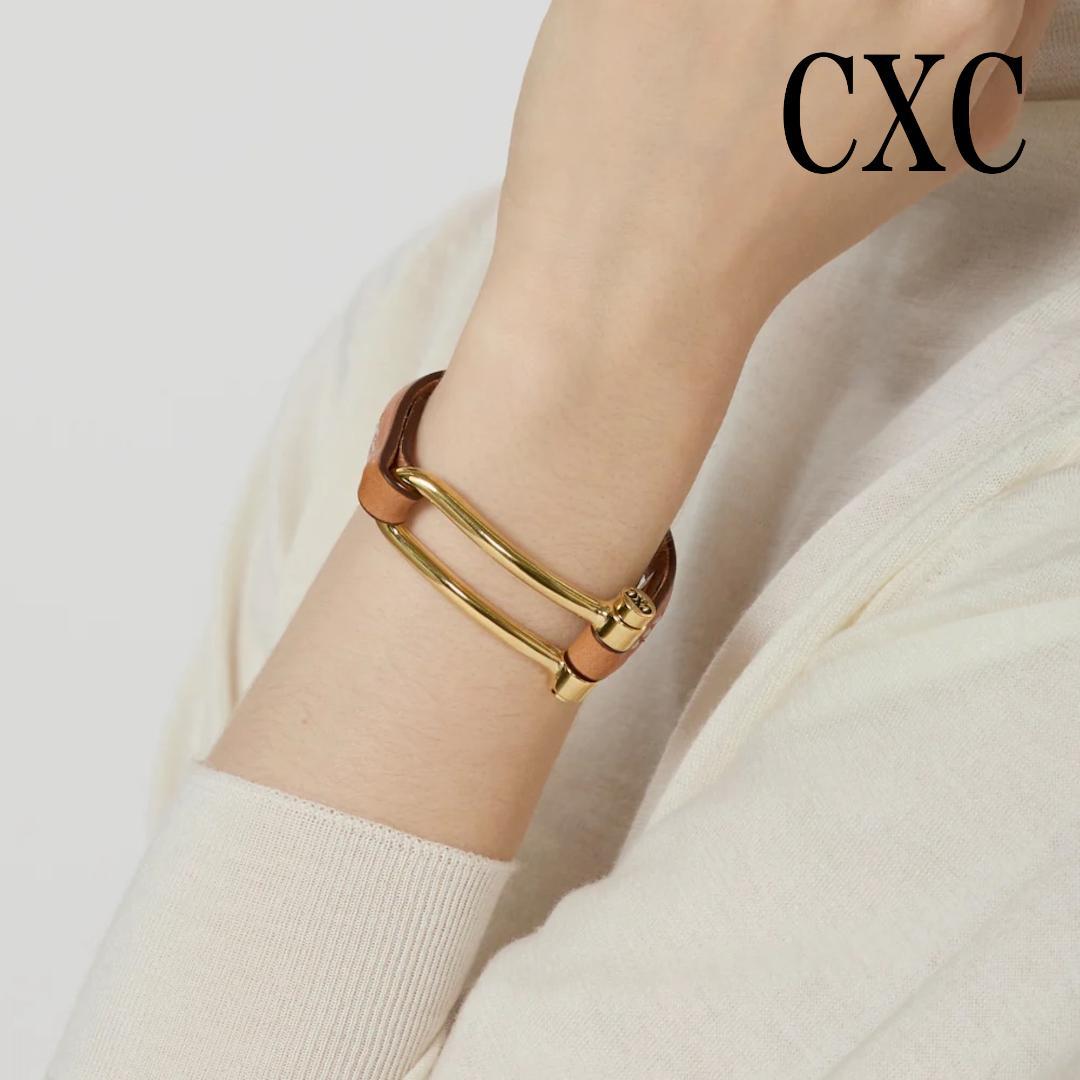 新品未使用 Buckle x Leather ブレスレット アマン CXC