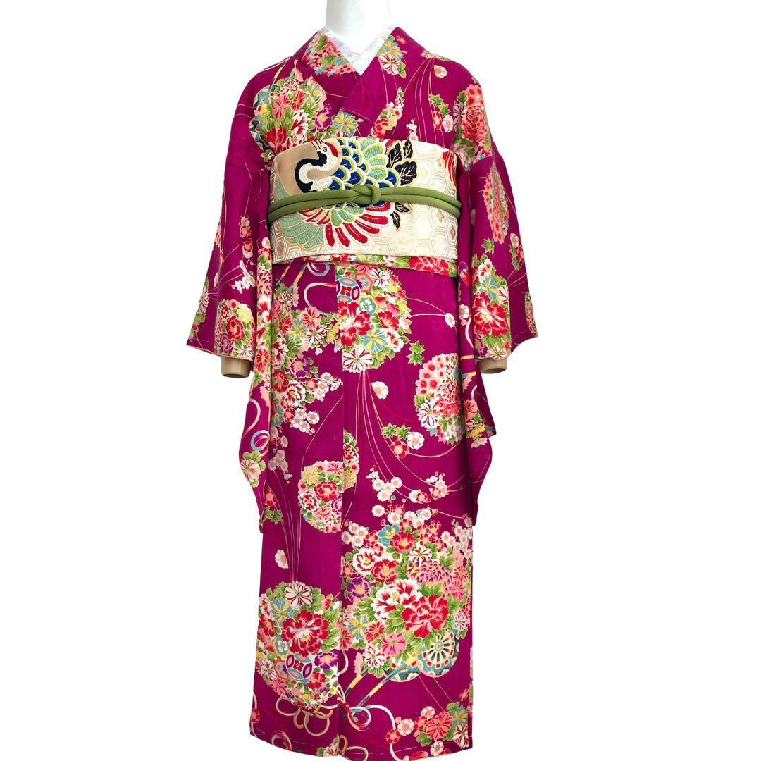 花車 花薬玉 ジュニア アンティーク着物 昭和レトロ 大正ロマン NO