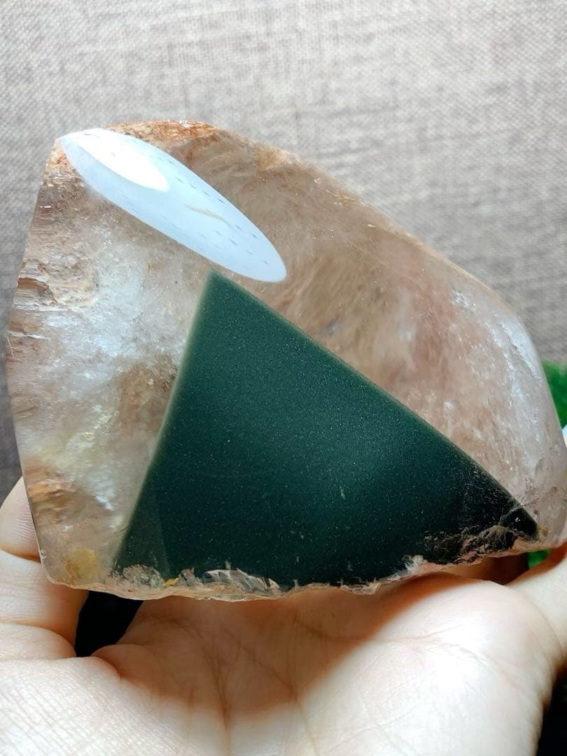 ⭐︎【極上品】天然 グリーン ガーデン クォーツ 置物 688g