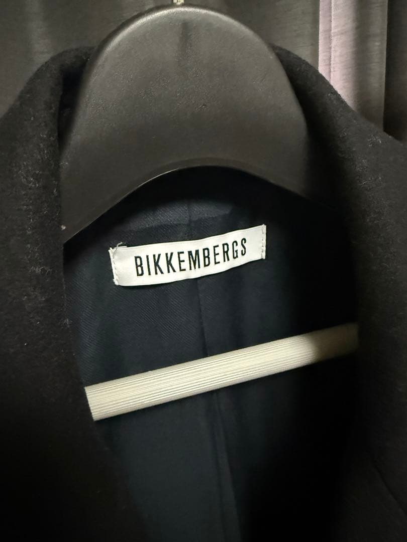 BIKKEMBERGS ブラック ダブルブレストコート