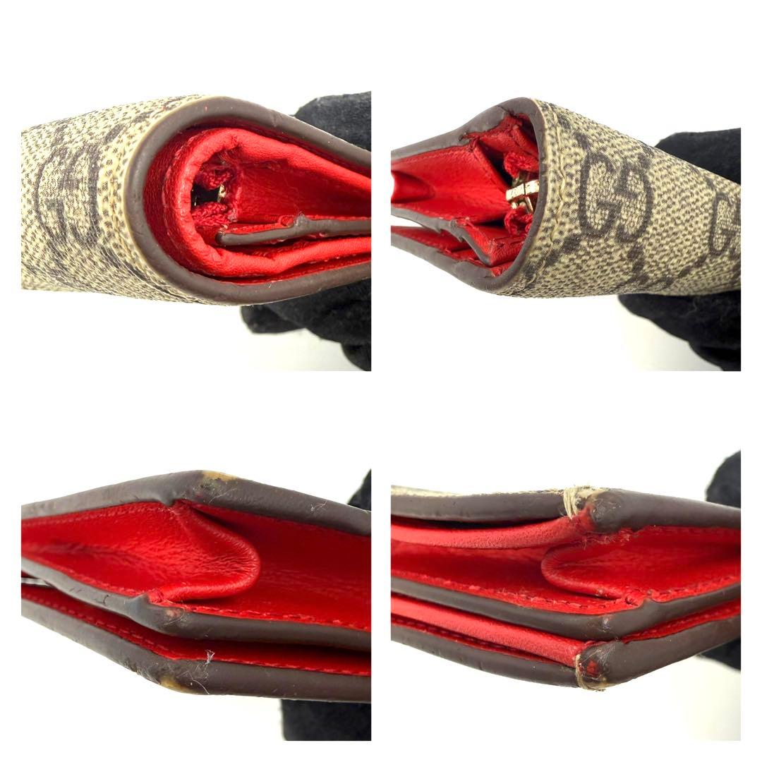 【みー】GUCCI グッチ二つ折り財布 GGスプリーム アニマルPVC