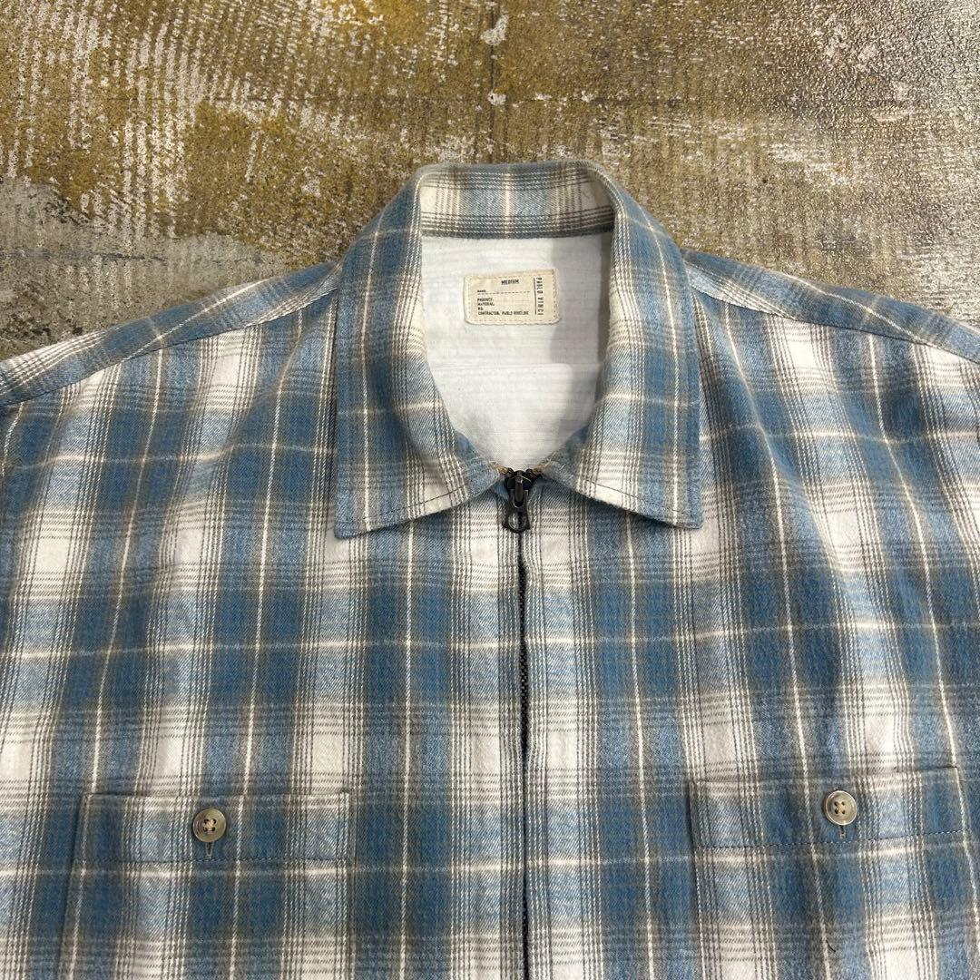 PABLO VINCI Ombre check zip shirt サイズM