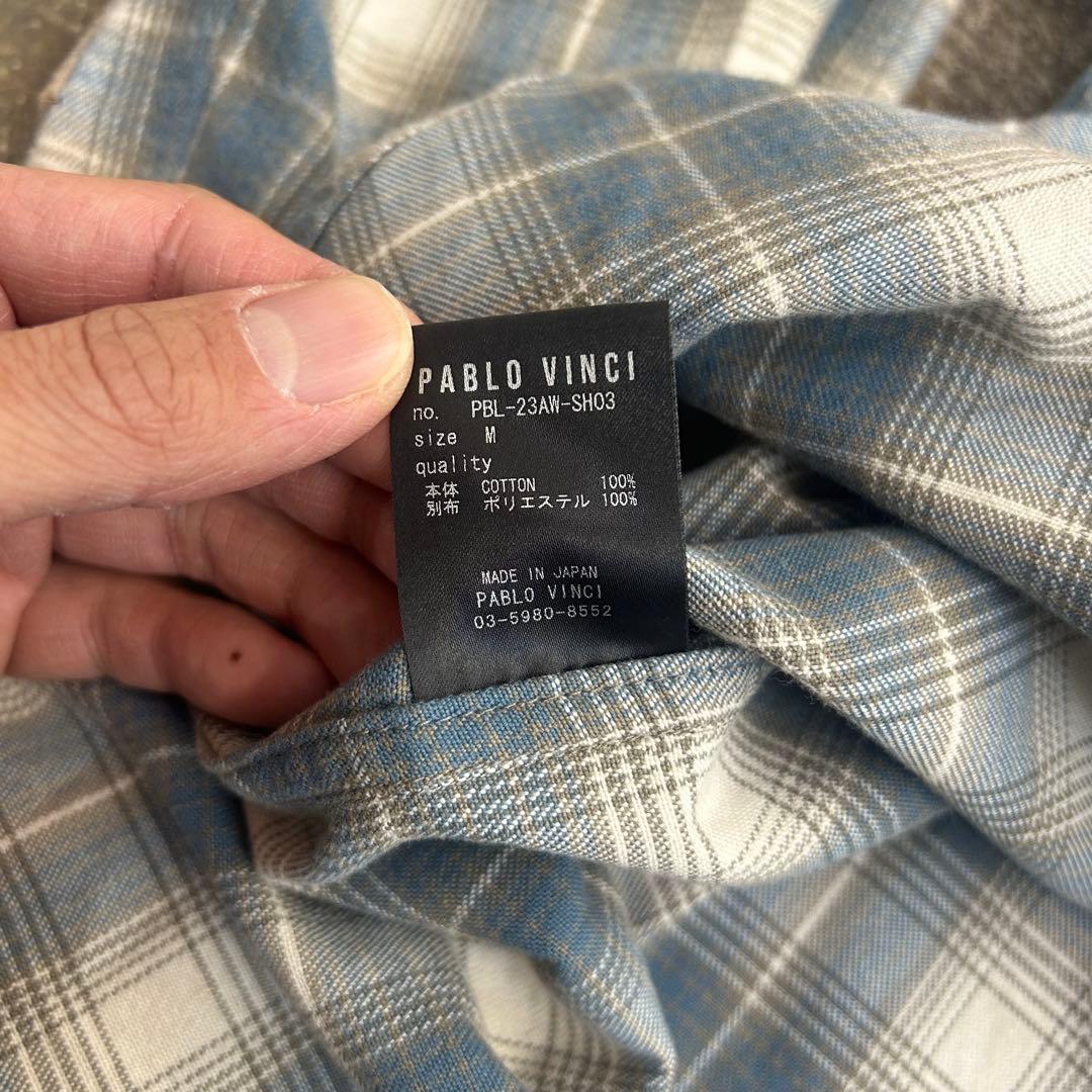 PABLO VINCI Ombre check zip shirt サイズM