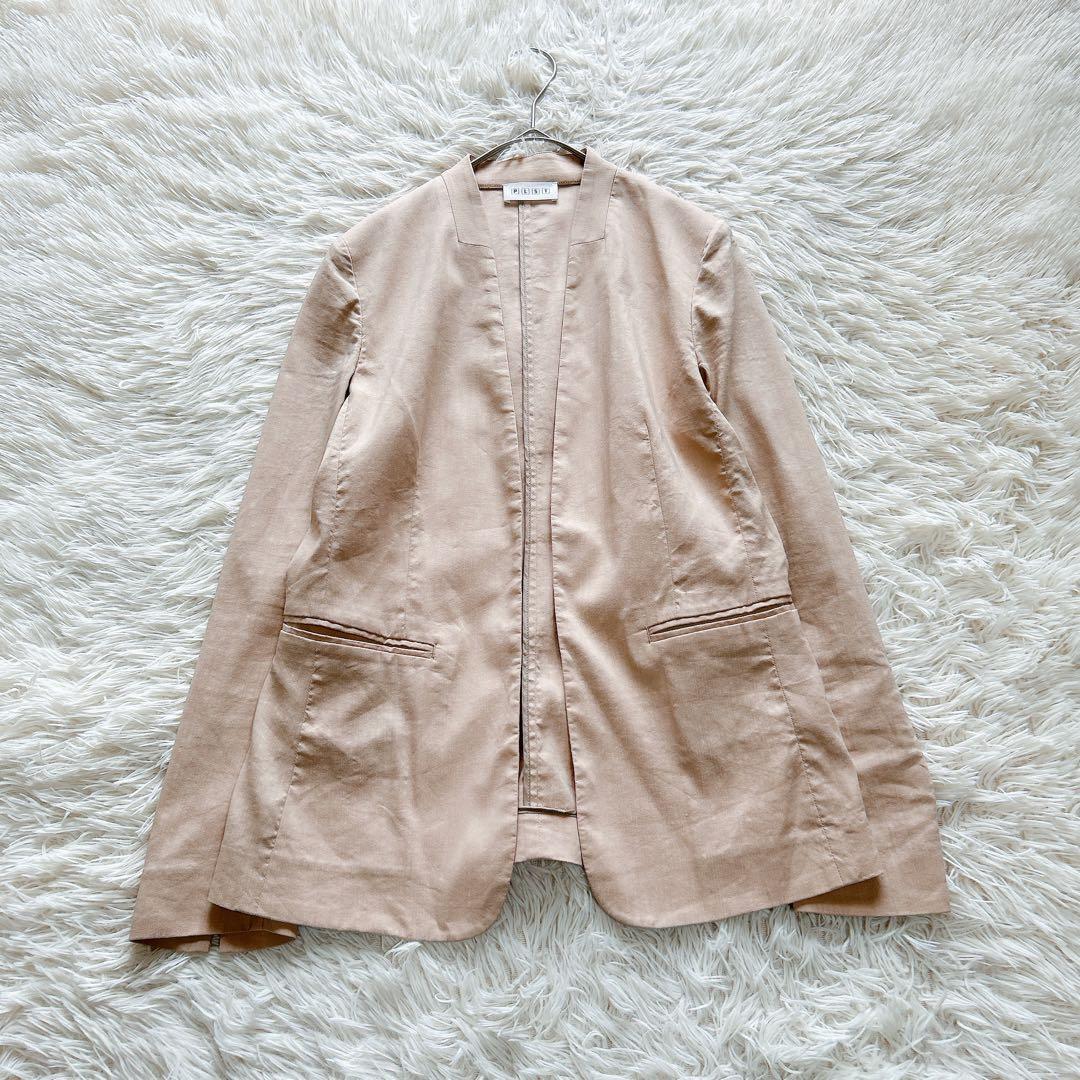 【美品】PLST　リネンブレンドパンツセットアップ　洗える　超ストレッチ　M　L